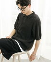 SENSE OF PLACE 【予約】『一部WEB限定カラー』『ユニセックス』エアリーメランジニットポロシャツ センス オブ プレイス トップス ニット ネイビ...