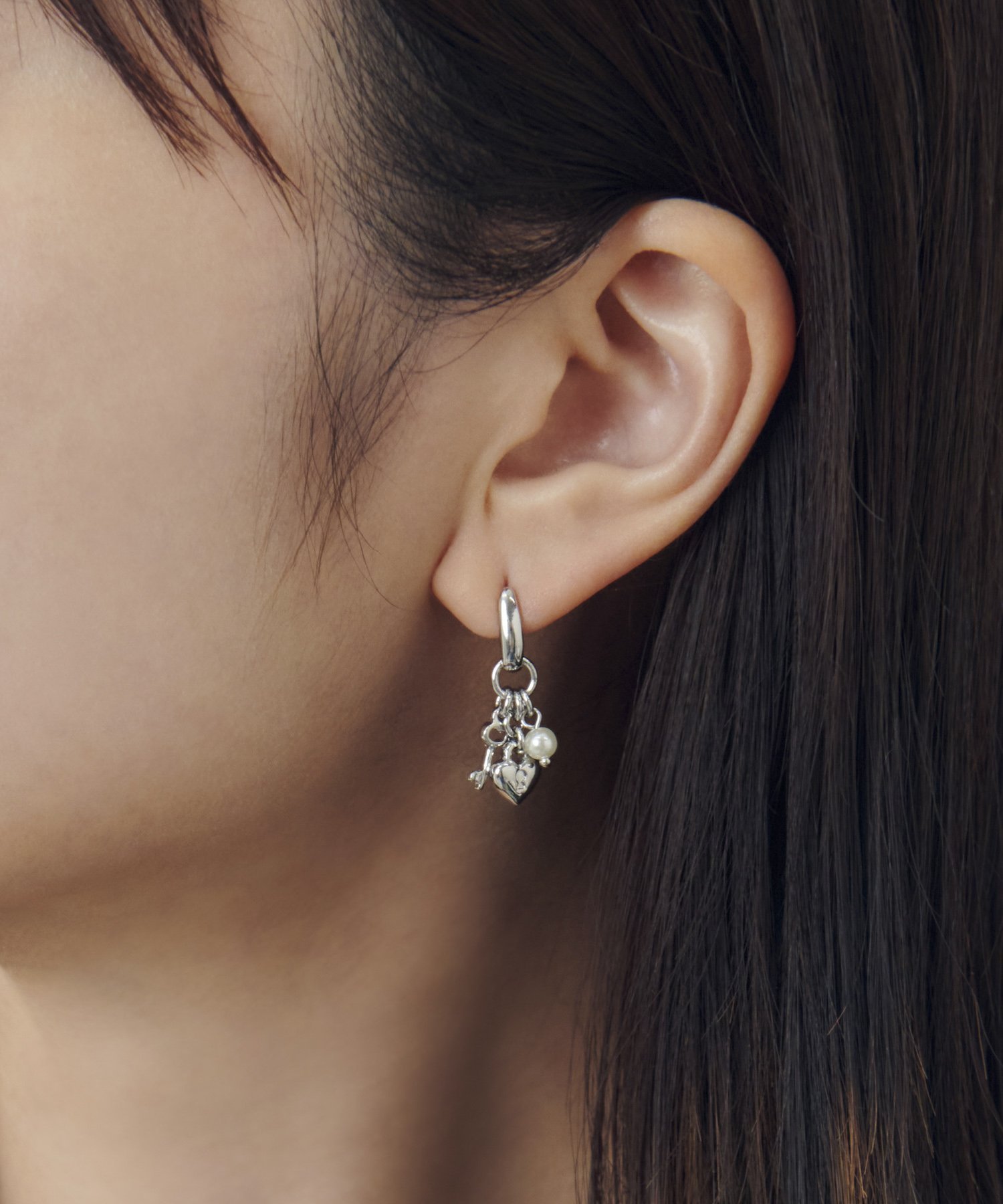 GOLDY ハート キー チャーム ピアス ゴールディ アクセサリー・腕時計 ピアス シルバー ゴールドのサムネイル