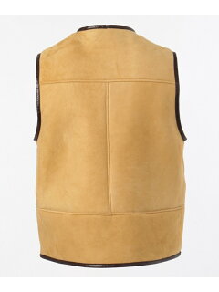 J. Press Shearling Vest VROVYW0215: Beige J. Press Shearling Vest VROVYW0215: Beige