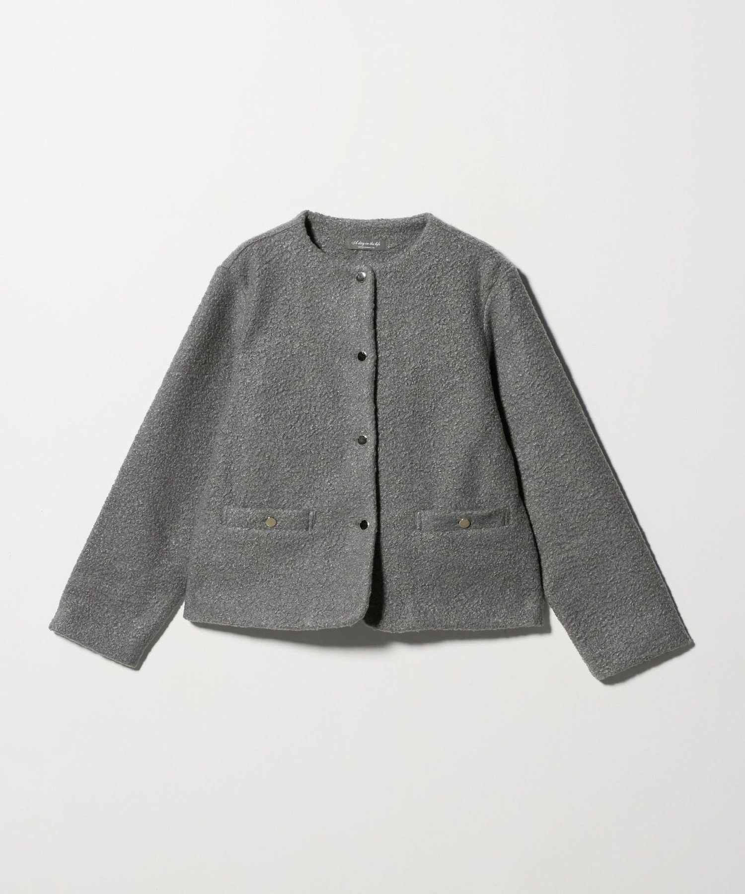 【SALE／30%OFF】a day in the life カールメルトン ノーカラージャケット ＜A DAY IN THE LIFE＞ ユナイテッドアローズ アウトレット トップス カーディガン ホワイト ネイビー【送料無料】のサムネイル