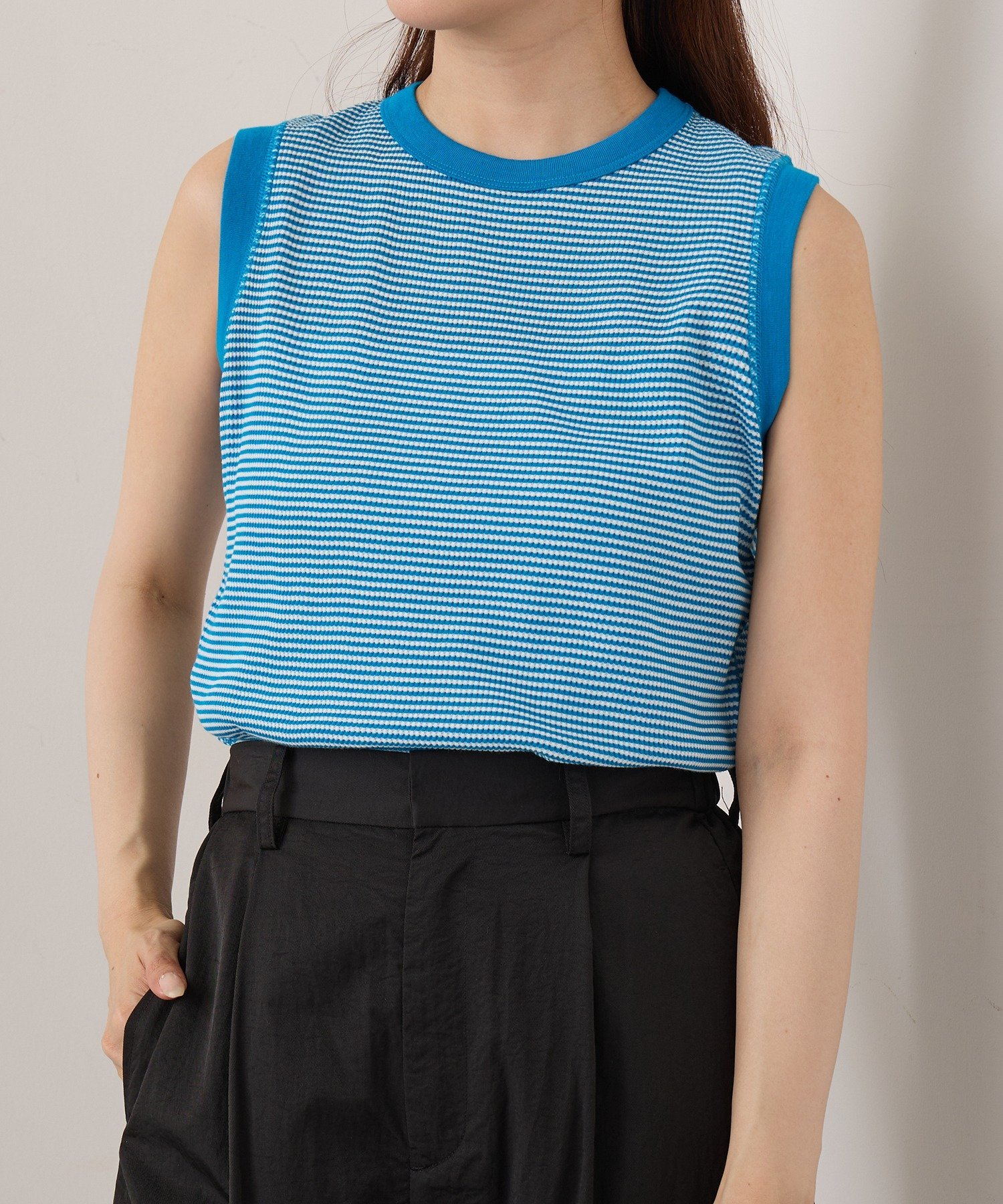 Healthknit Healthknit/ワッフル ノースリーブTシャツ /619 セットアップセブン トップス ノースリーブ・タンクトップ