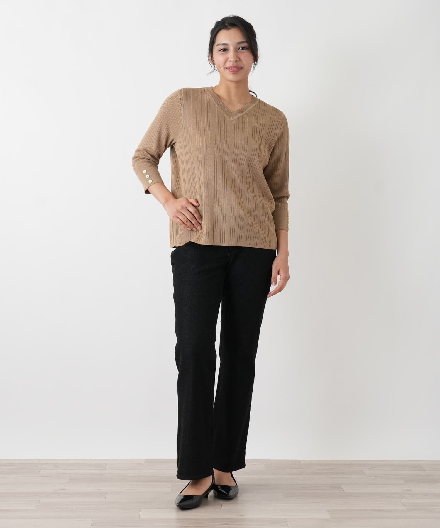 Leilian PLUS HOUSE ジーンズ L JEANS レリアン プラスハウス パンツ ジーンズ・デニムパンツ グレー ブラック