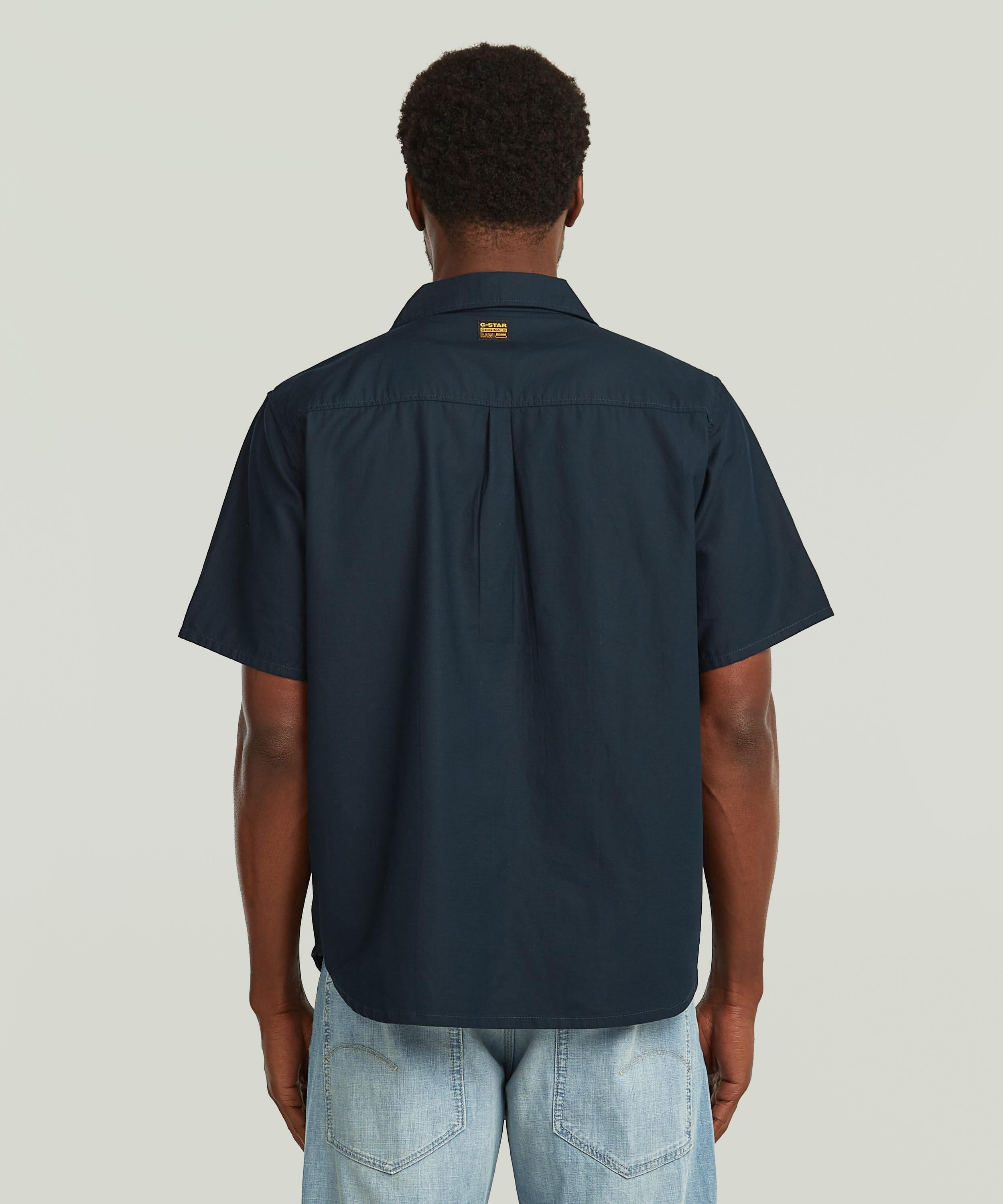 【公式ショップ】Short sleeve utility overshirt/ミリタリーディテールマルチポケットショートスリーブシャツジャケット ジースターロゥ トップス シャツ・ブラウス ネイビー