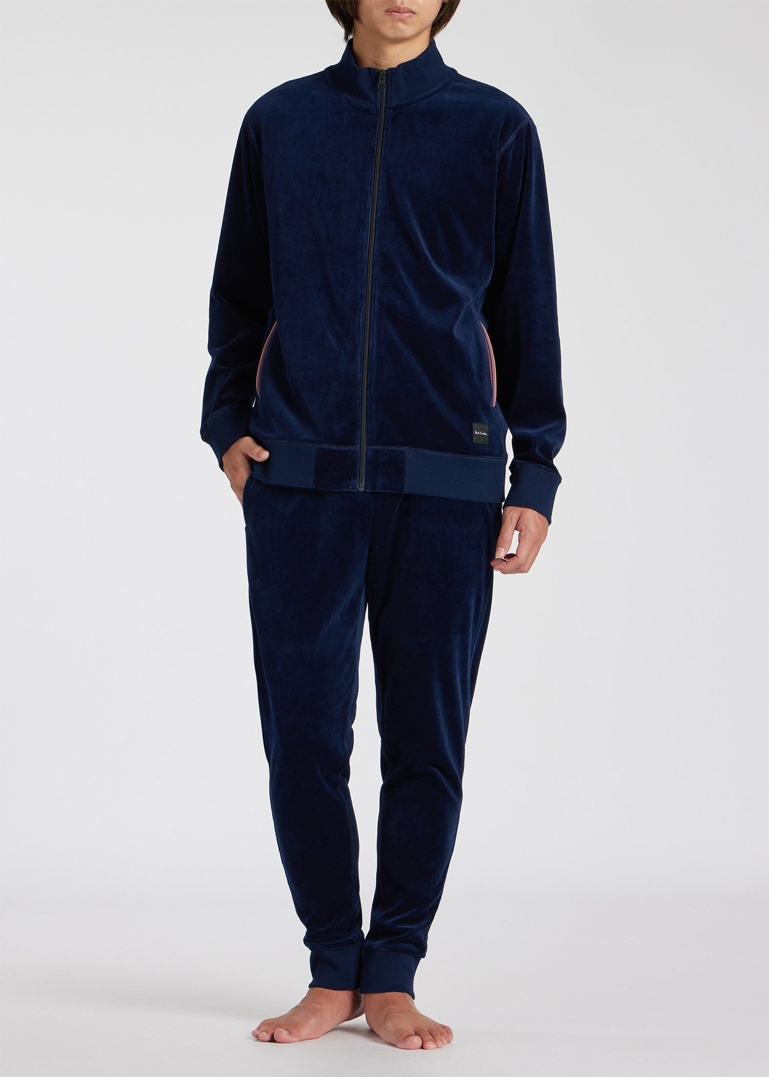 【SALE／30%OFF】Paul Smith ベロア ジップアップブルゾン ポール・スミス インナー・ルームウェア その他のインナー・ルームウェア ネイビー ブラック【送料無料】
