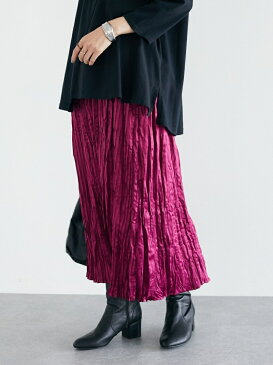【SALE/66%OFF】CRAFT STANDARD BOUTIQUE サテンプリーツスカート クラフトスタンダードブティック スカート フレアスカート ピンク グレー ブルー ベージュ