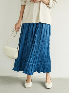 【SALE/66%OFF】CRAFT STANDARD BOUTIQUE サテンプリーツスカート クラフトスタンダードブティック スカート フレアスカート ピンク グレー ブルー ベージュ