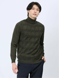 【SALE／56%OFF】m.f.editorial ふわもちチェックジャガード タートルネックニット タカキュー トップス ニット グリーン ブラック レッド