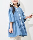 【SALE/20%OFF】CIAOPANIC TYPY 【KIDS】ピグメントパフスリーブチュニック風ミニワンピ チャオパニックティピー ワンピース・ドレス その他のワンピース・ドレス ホワイト レッド ブルー グレー