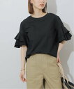 JOURNAL STANDARD relume 《WEB限定追加》天竺フリルTEE ジャーナル スタンダード レリューム トップス カットソー・Tシャツ ブラッ...