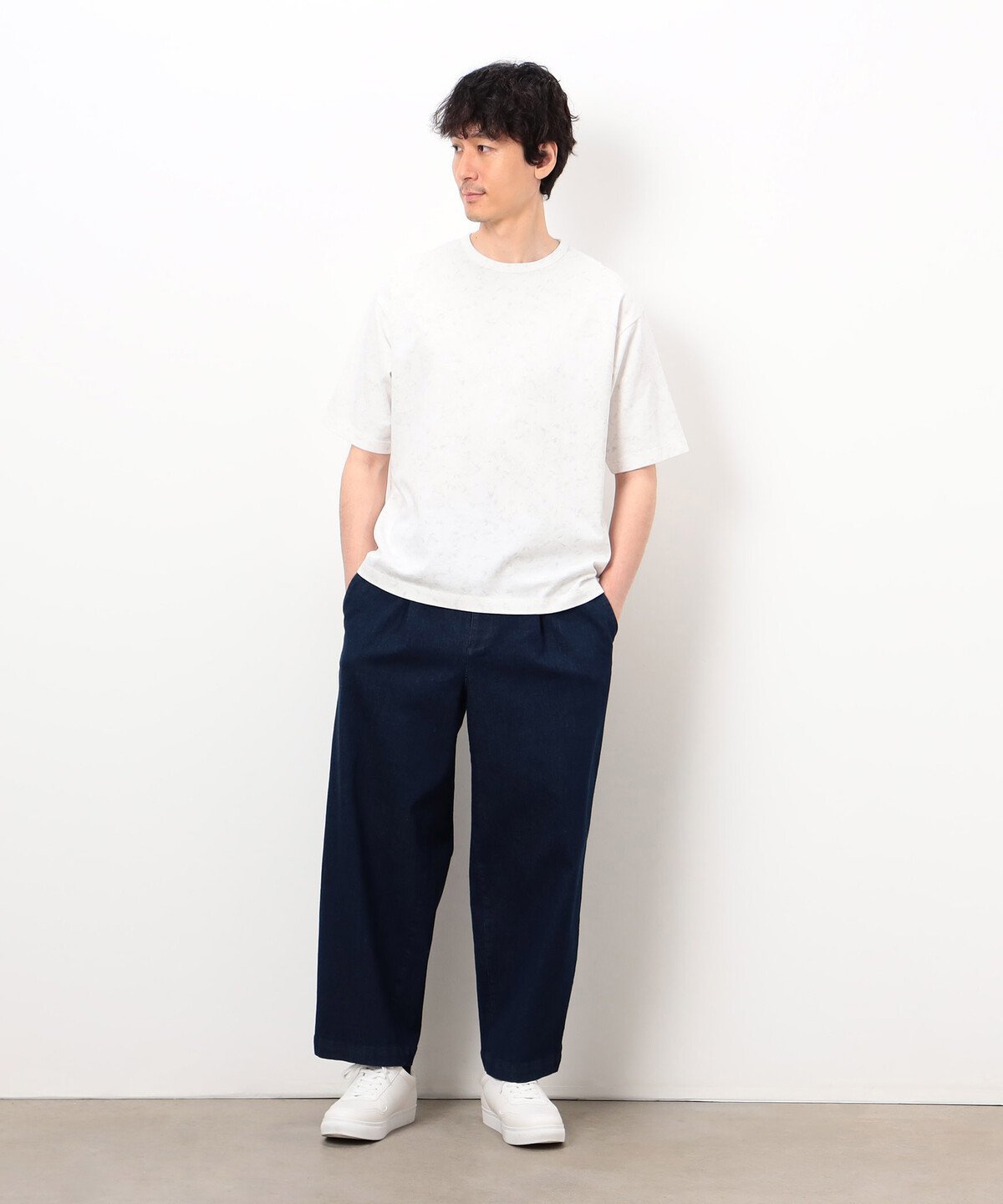 フェードプリントTシャツ コムサイズム トップス カットソー・Tシャツ ホワイト