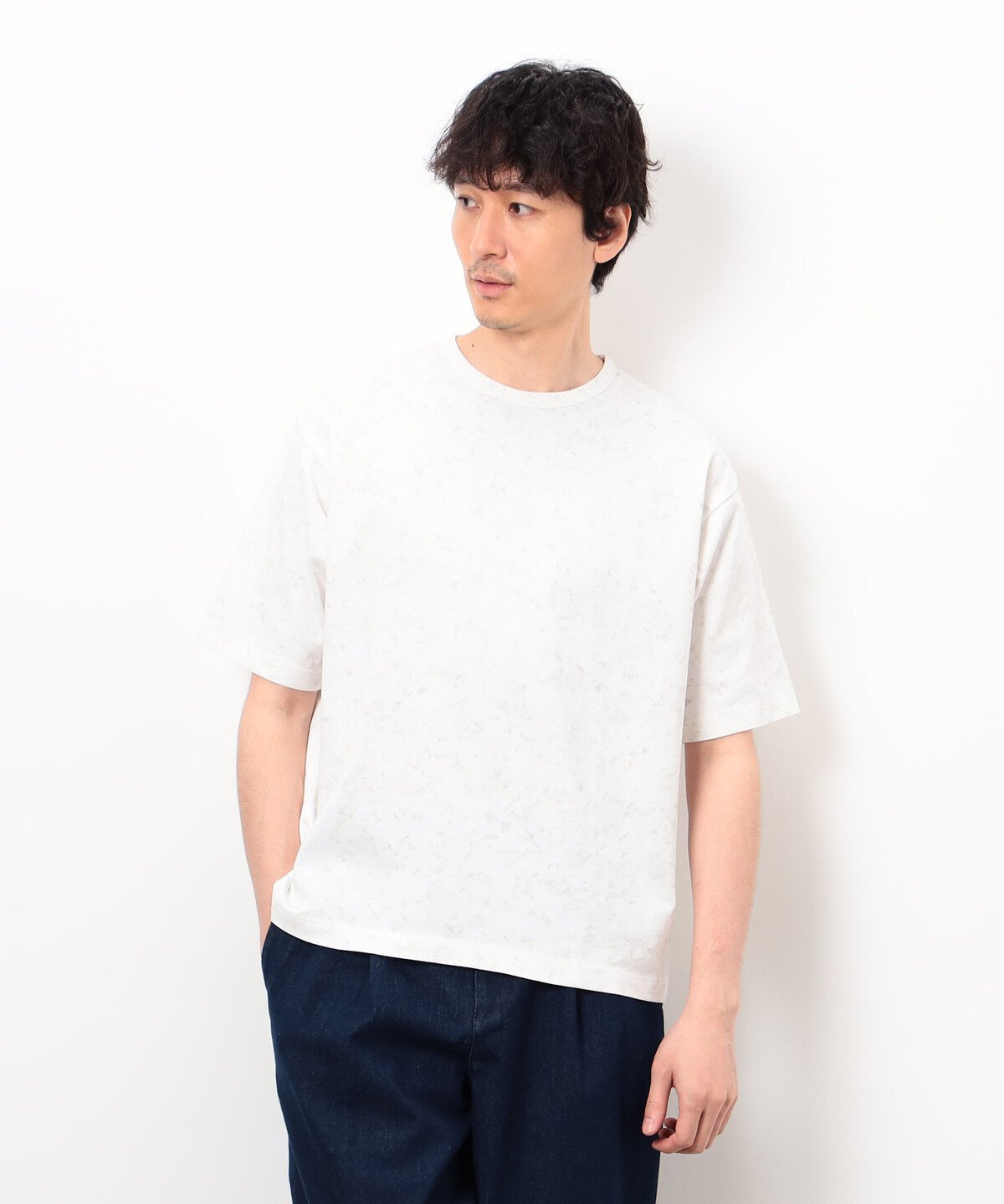 フェードプリントTシャツ コムサイズム トップス カットソー・Tシャツ ホワイト