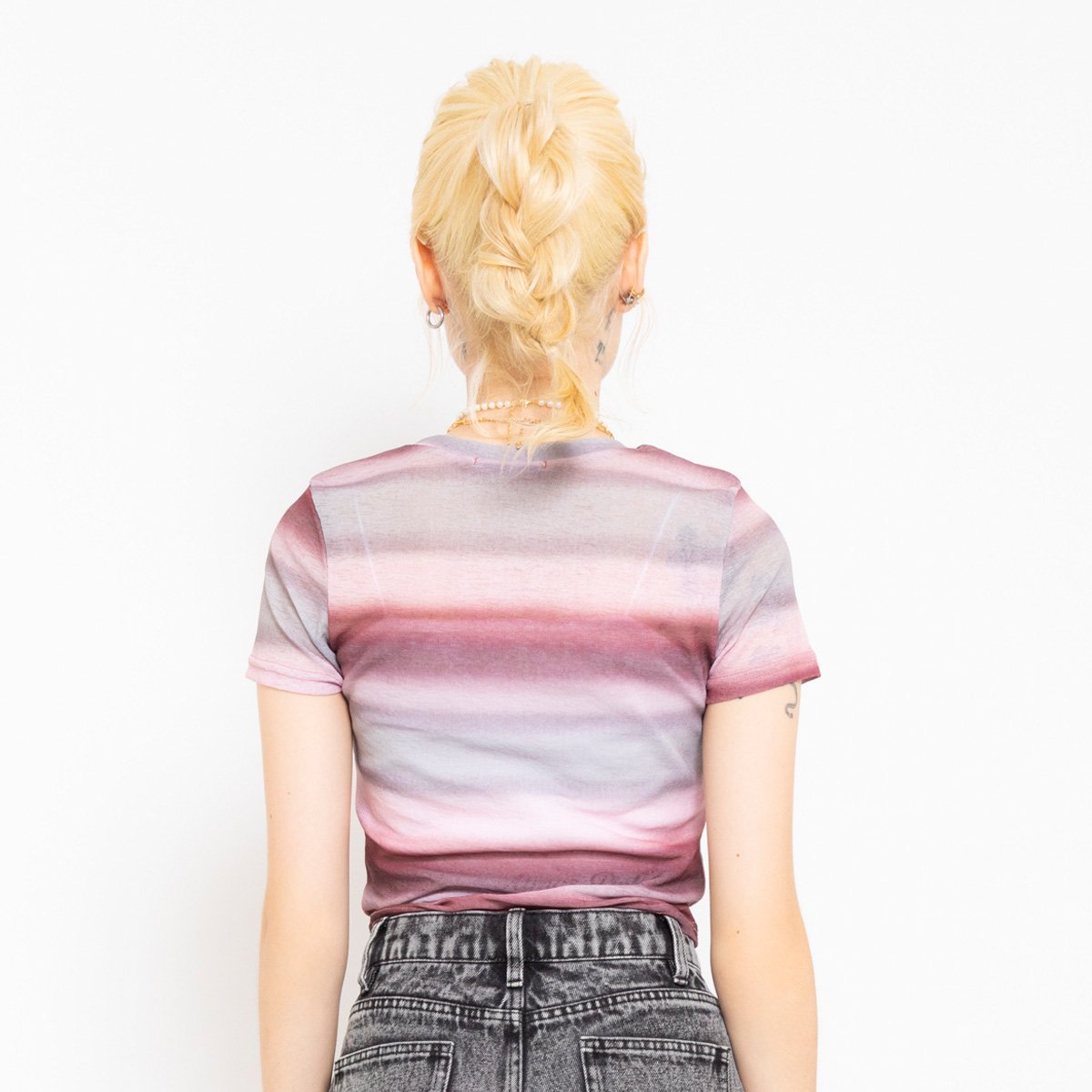 atmos pink atmos pink Gradation Sheer Top RED アトモス トップス カットソー・Tシャツ レッド