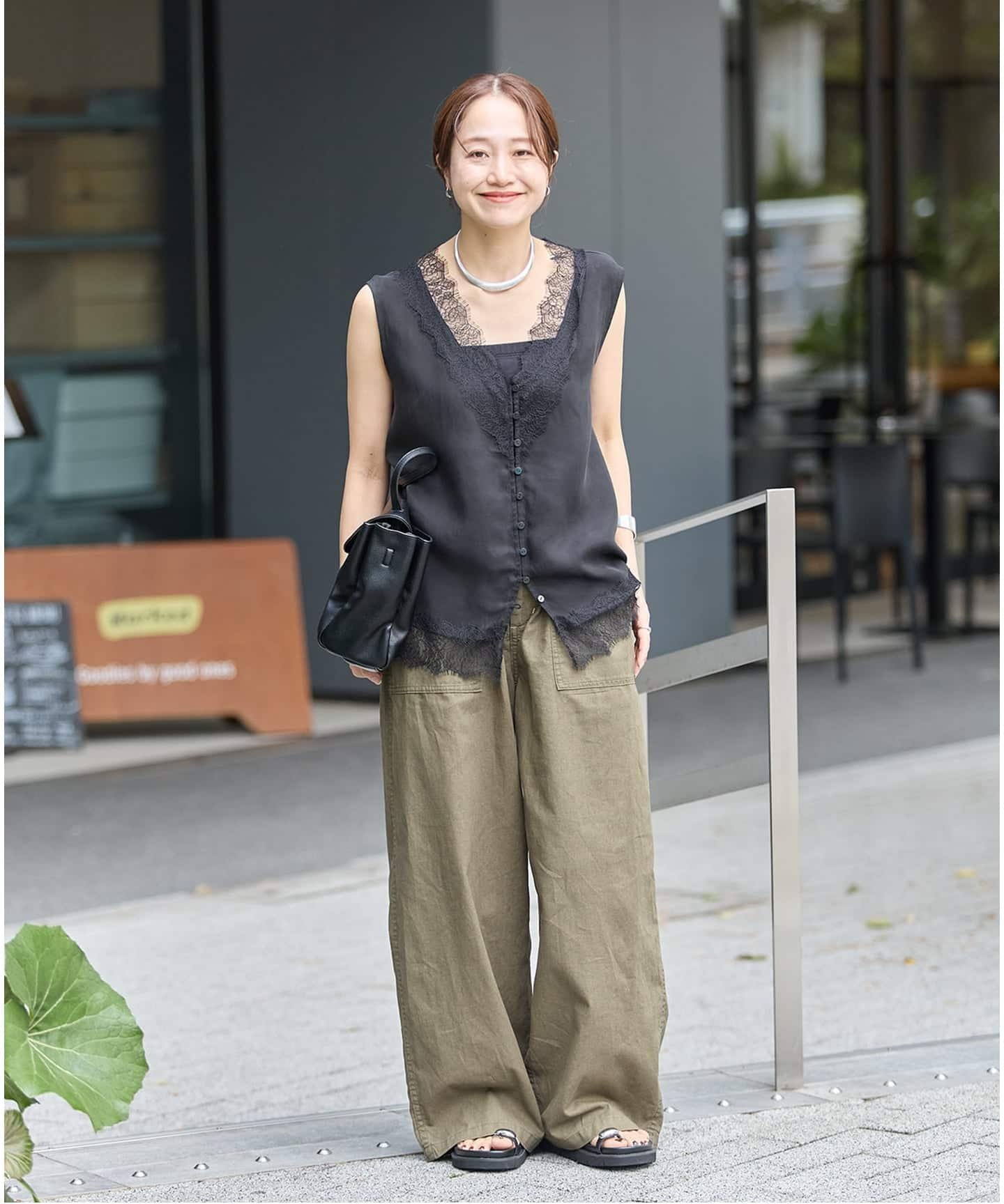 JOURNAL STANDARD 《WEB限定追加》フィブリルレース2WAYノースリーブ ジャーナル スタンダード トップス シャツ・ブラウス ブラック ベージュ