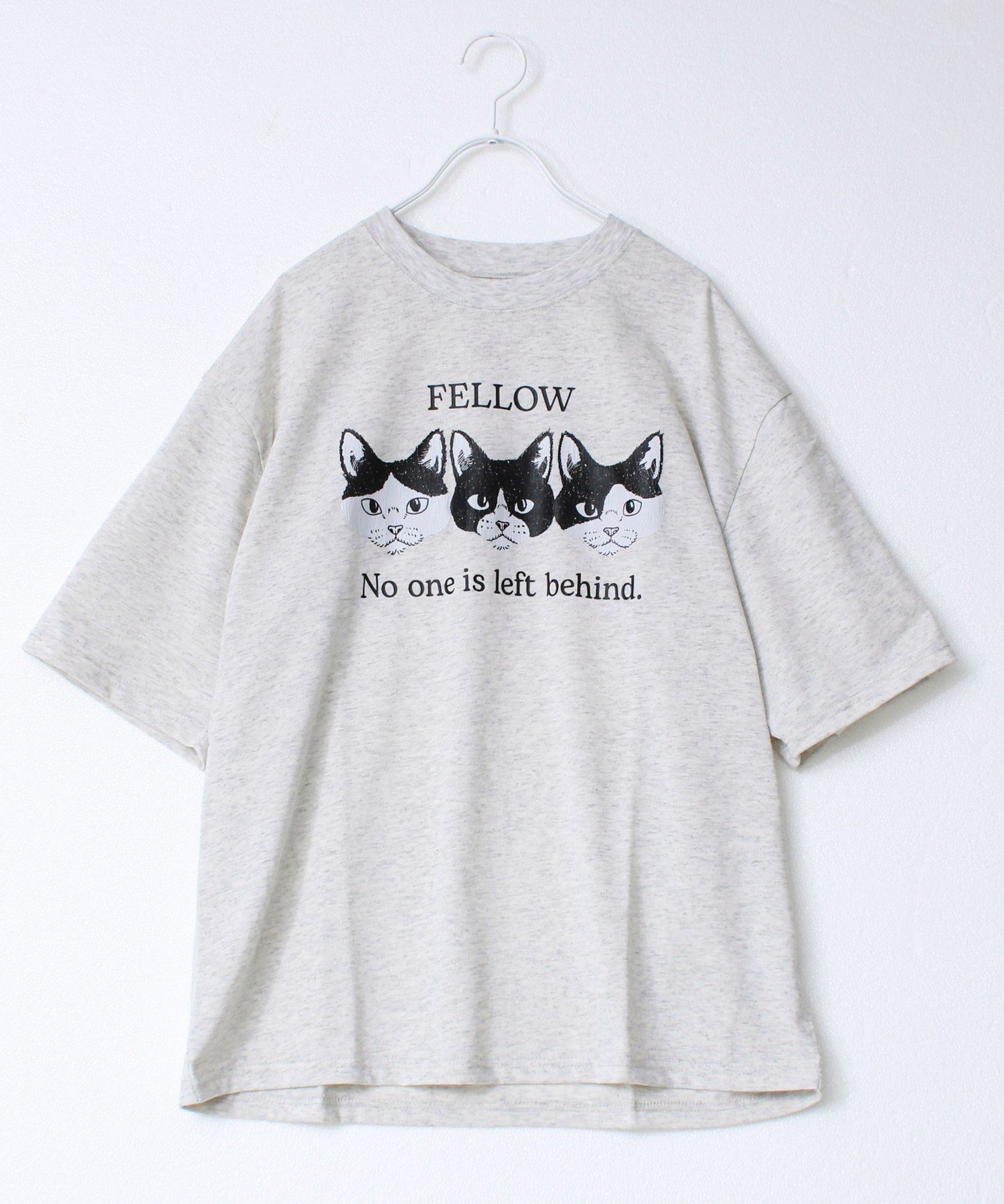 【FREDYMAC/フレディマック】度詰め天竺CAT&DOG前後TEE フレディ アンド グロスター トップス カットソー・Tシャツ ホワイト グレー ブラック
