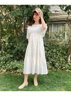 MAJESTIC LEGON ピクニックロングワンピース マジェスティックレゴン ワンピース ロングワンピース/マキシワンピース グレー ホワイト グリーン【送料無料】