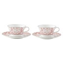 NARUMI 【公式】ミラノビアンカ カップ&ソーサー(ピンク) 210cc 2人用 ナルミ 食器・調理器具・キッチン用品 グラス・マグカップ・タンブラー ピン...