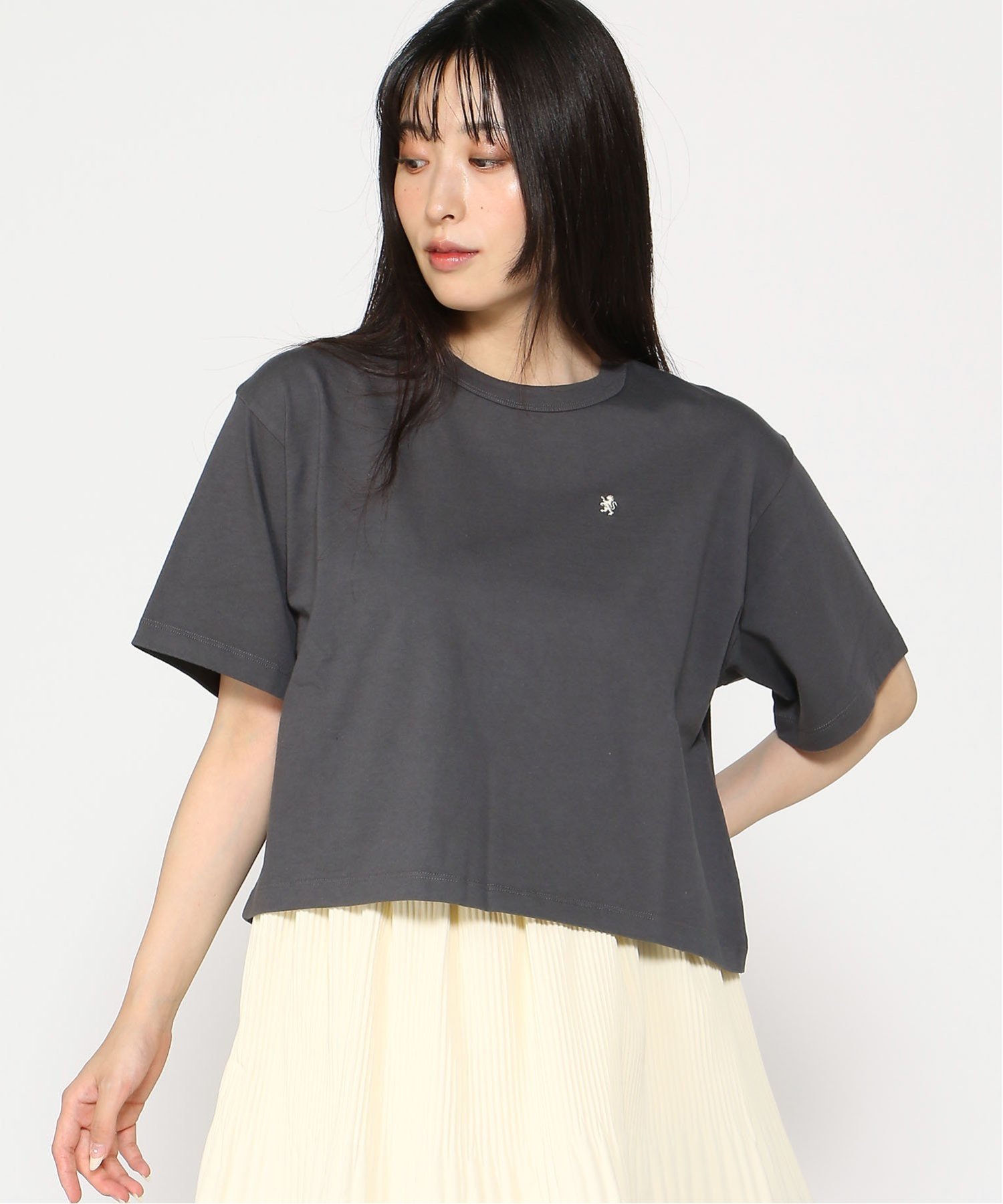 GYMPHLEX GYMPHLEX/(W)CREW NECK SHORT PULLOVER C0324 ステップス トップス カットソー・Tシャツ グレー ベージュ【送料無料】