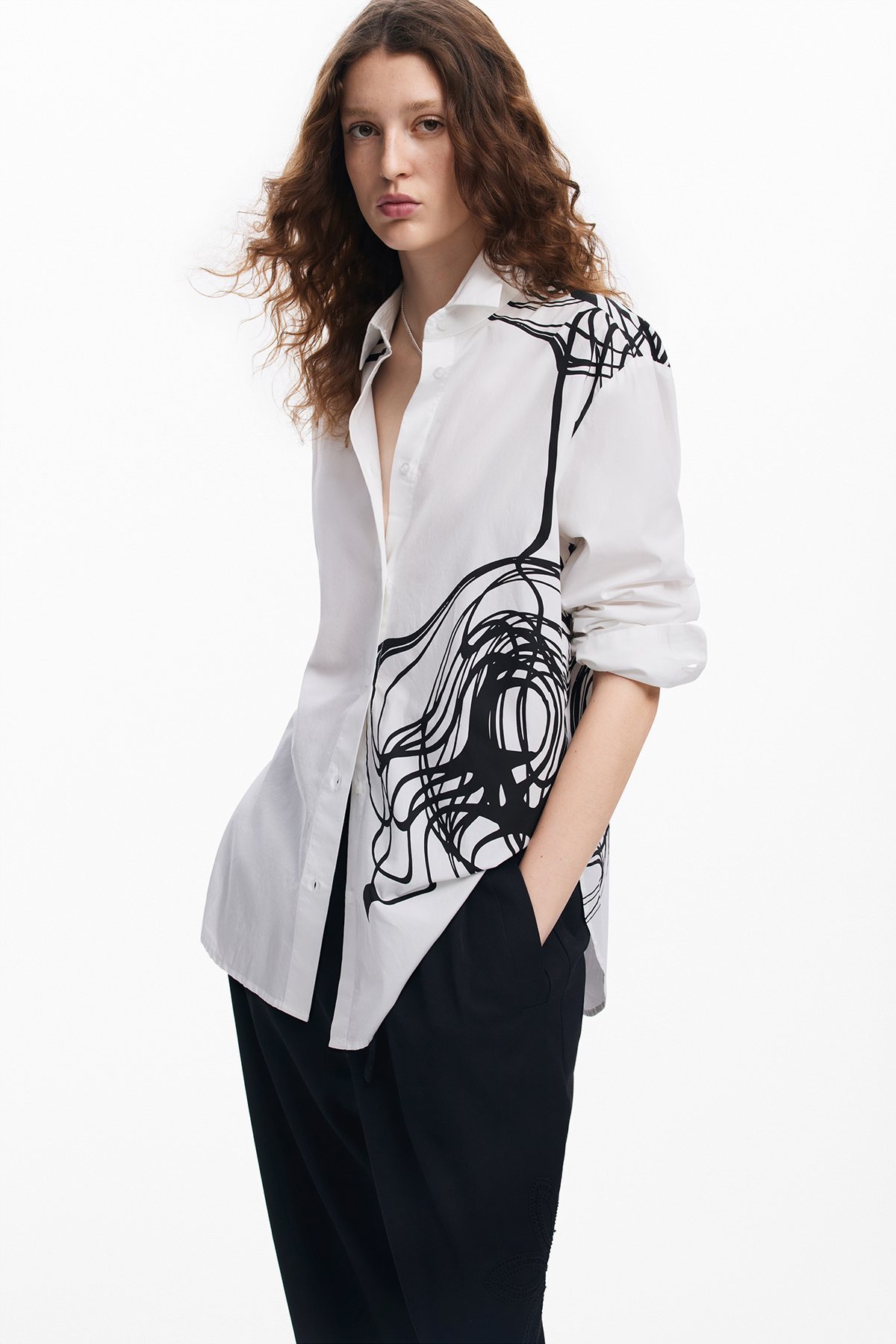 【SALE／30%OFF】Desigual FUKUOKALACROIX シャツロングスリーブ デシグアル トップス シャツ・ブラウス ホワイト【送料無料】