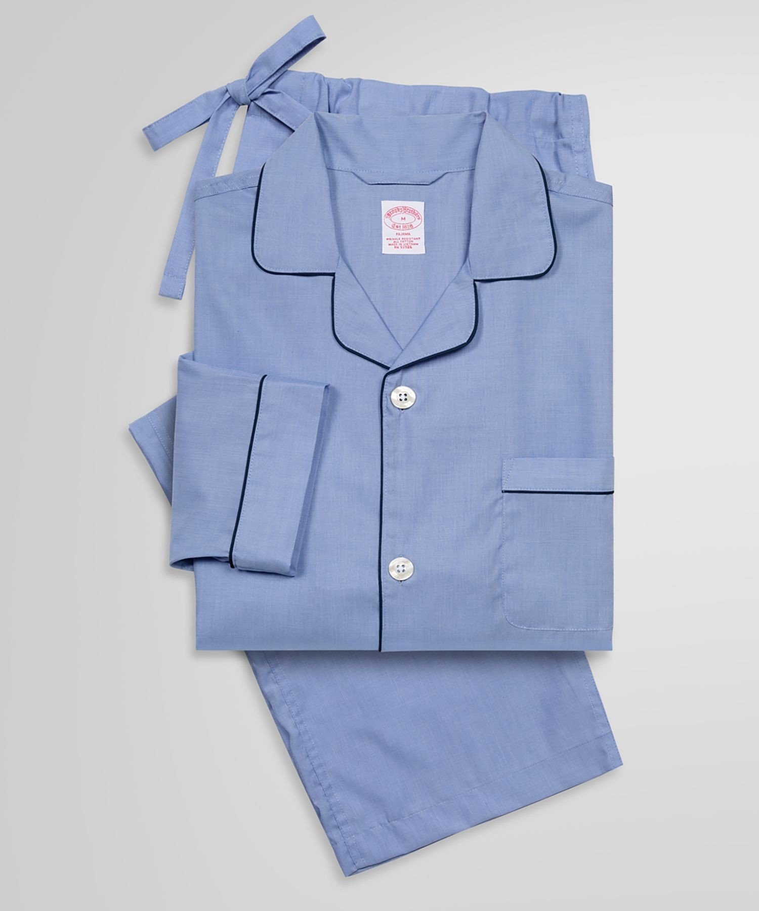 BROOKS BROTHERS ブロード パジャマ Traditional Fit ブルックス ブラザーズ インナー・ルームウェア パジャマ ブルー【送料無料】