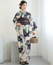 【SALE/29%OFF】utatane utatane*注染工房 日本製 浴衣3点セット 染めベージュ 紫と緑の牡丹 ウタタネ 着物・浴衣・和装小物 浴衣 ベ...