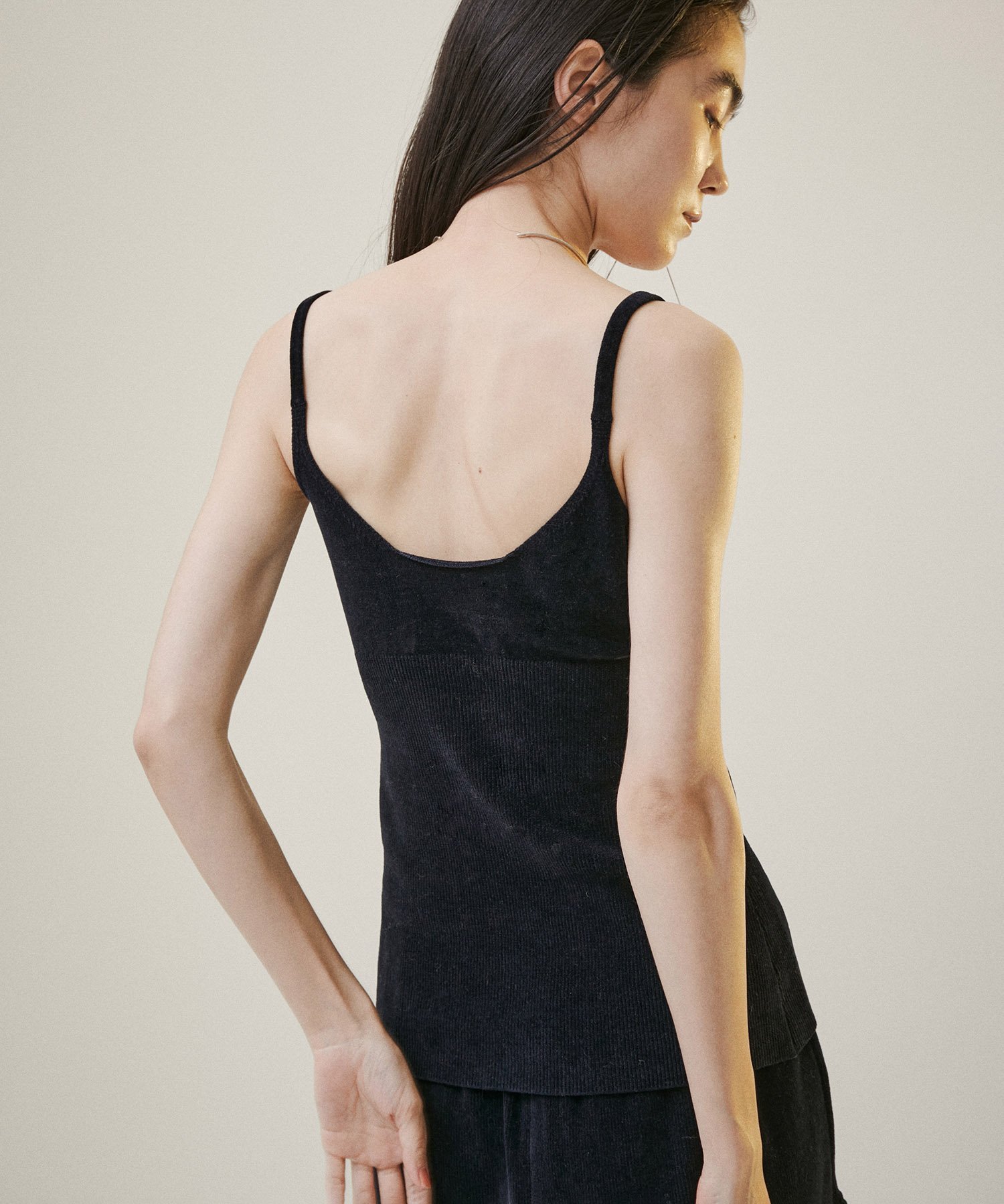 【SALE／30%OFF】SALON adam et rope' ブラパット付キャミソール -CreamyCotton /クリーミーコットン- サロン アダム エ ロペ トップス キャミソール ベージュ ホワイト ブラック グレー【送料無料】