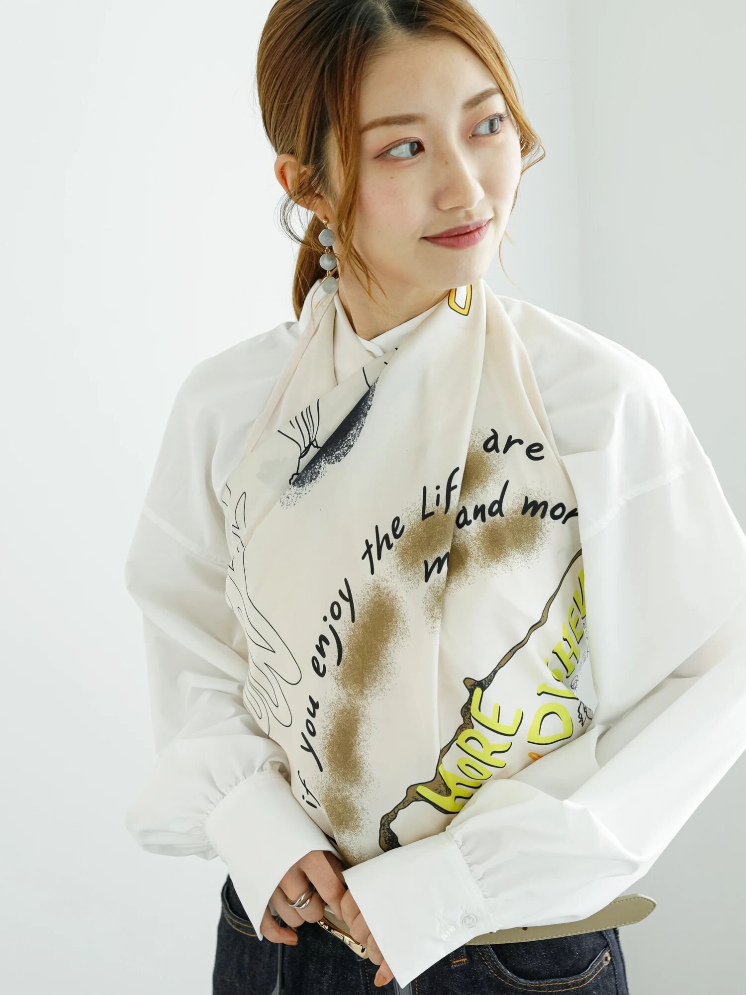 【SALE/30%OFF】Te chichi 柄スカーフ テチチ ファッション雑貨 マフラー・ストール・ネックウォーマー ブラウン ホワイト グリーン ブラック【送料無料】