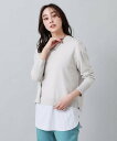 アンタイトル 服 レディース 【SALE／30%OFF】UNTITLED 【インナー付/薄手】バックシャン ストレッチニット アンタイトル トップス アンサンブル グレー グリーン ネイビー【送料無料】