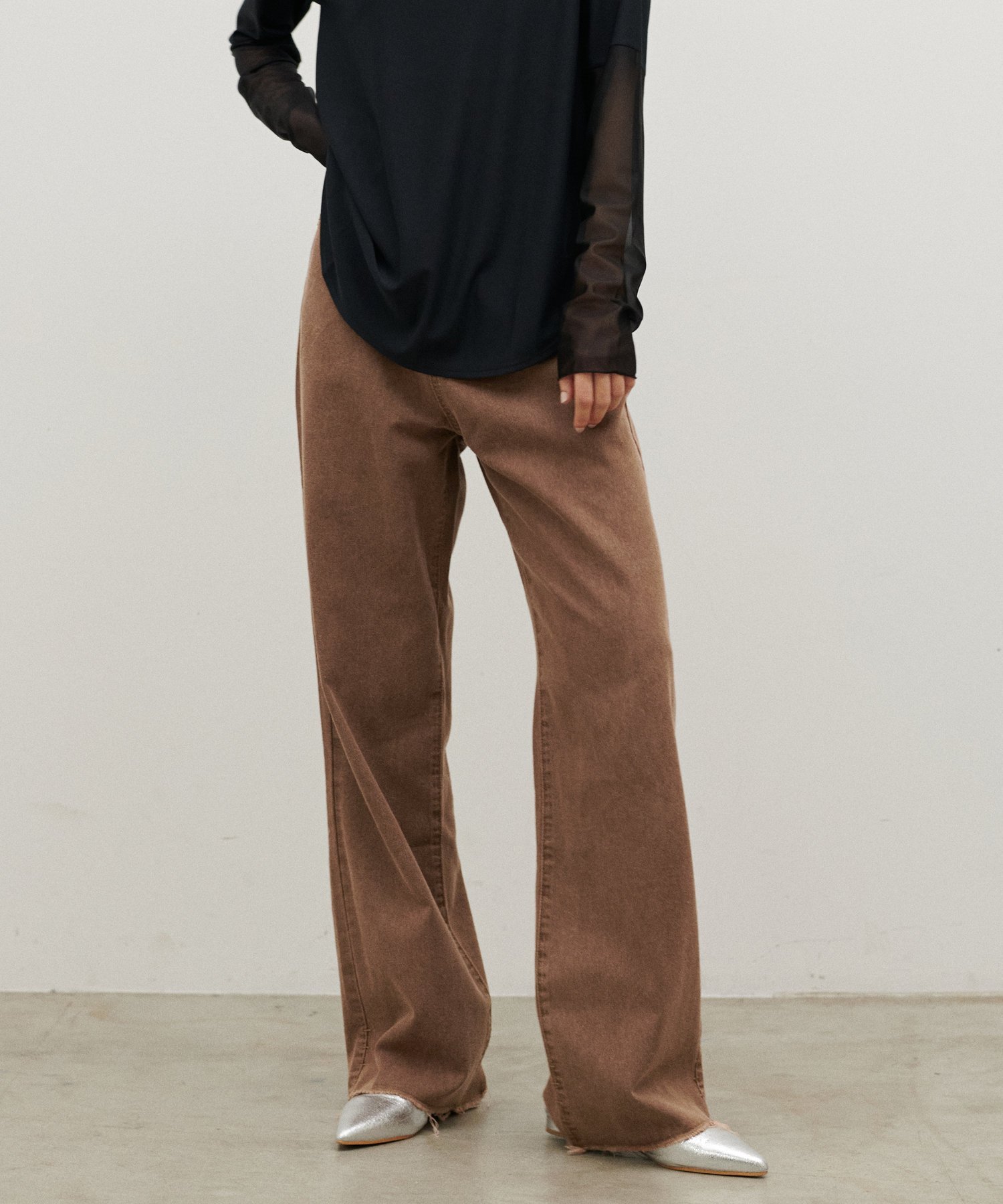 LARUTA 長さ変えれるセルフカットデニム ラルータ パンツ その他のパンツ ブラウン ブルー【送料無料】のサムネイル