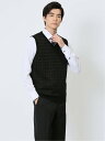 【SALE/30%OFF】TAKA-Q ウォッシャブル ウール混 チェック柄 プルベスト メンズ 長袖 ギフト プレゼント インナー トップス カジュアル 厚手...