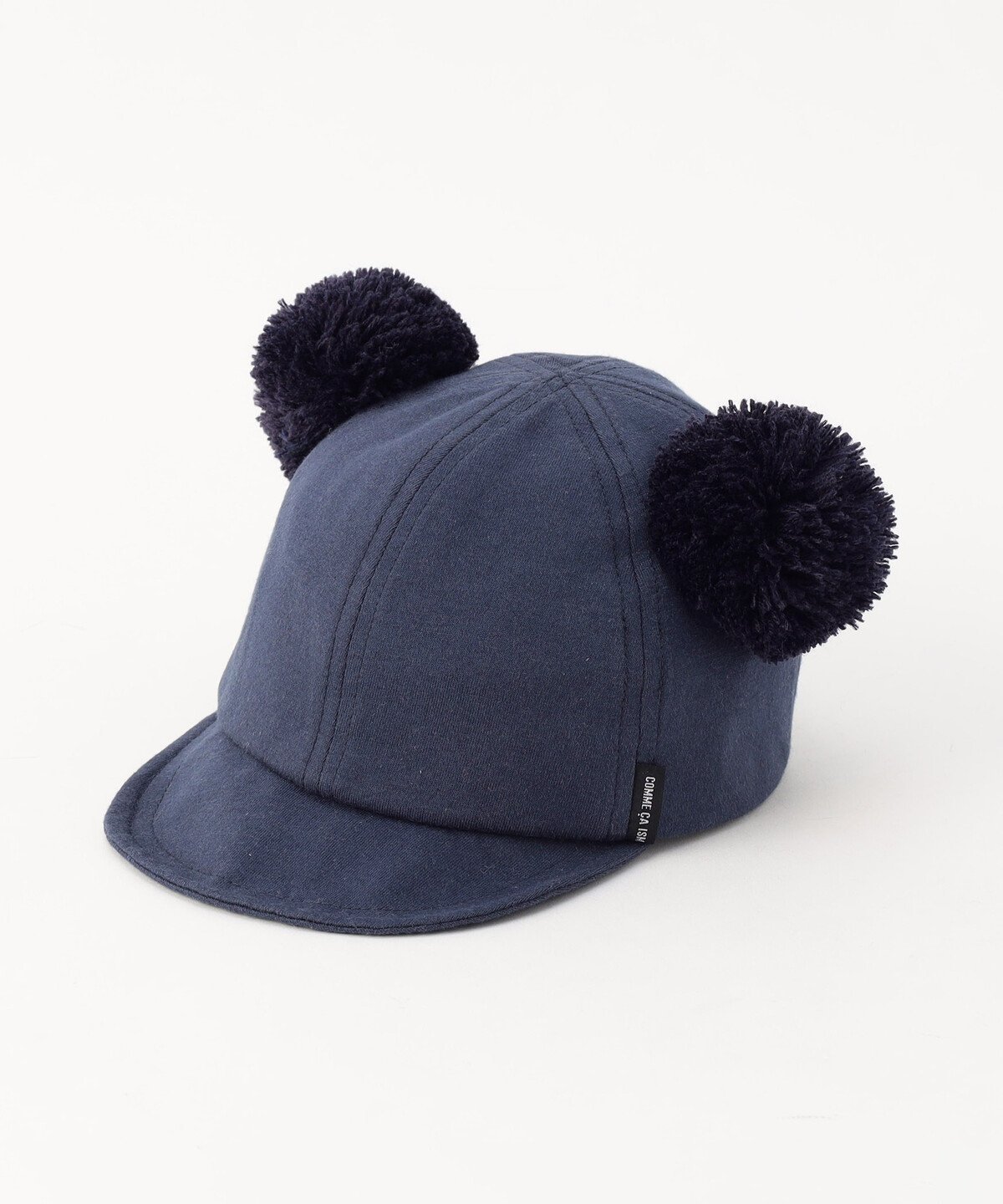 COMME CA ISM 耳付き キャップ コムサイズム マタニティウェア・ベビー用品 その他のベビーグッズ ホワイト ネイビー