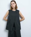 LANVIN en Bleu ウールポリエステルフレアベスト ランバンオンブルー トップス その他のトップス ネイビー ホワイト【送料無料】