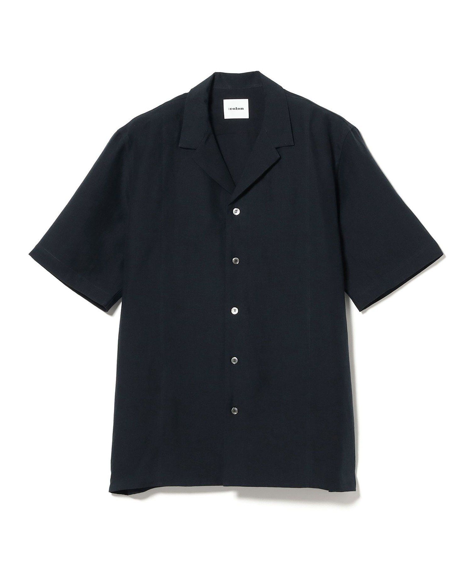 International Gallery BEAMS 【別注】:colon / ハイカウント リネン オープンカラー シャツ ビームス メン トップス シャツ・ブラウス ネイビー【送料無料】