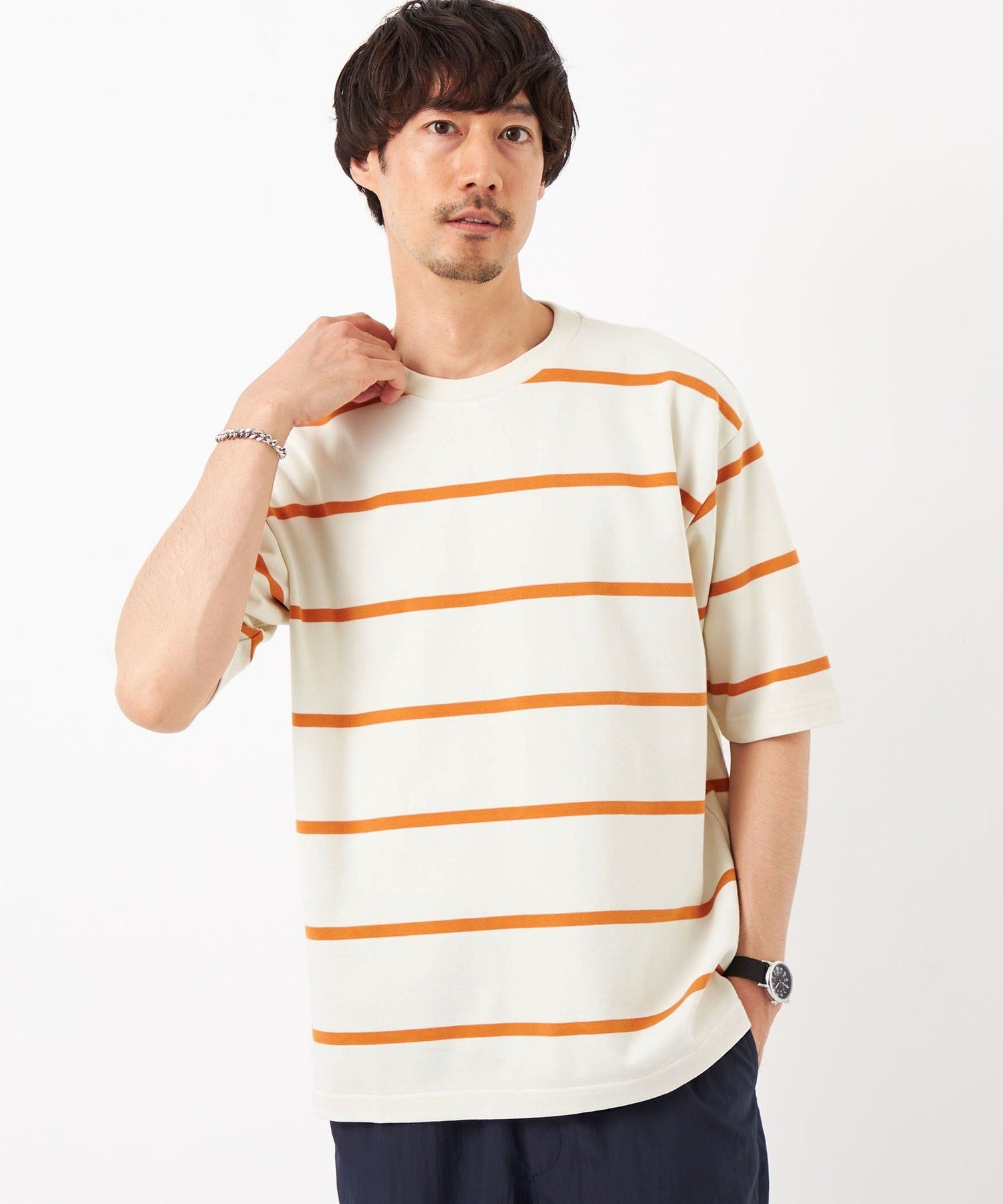 【SALE／40%OFF】UNITED ARROWS green label relaxing FINE ボーダー クルーネック Tシャツ ユナイテッドアローズ アウトレット トップス カットソー・Tシャツ ホワイト ネイビー