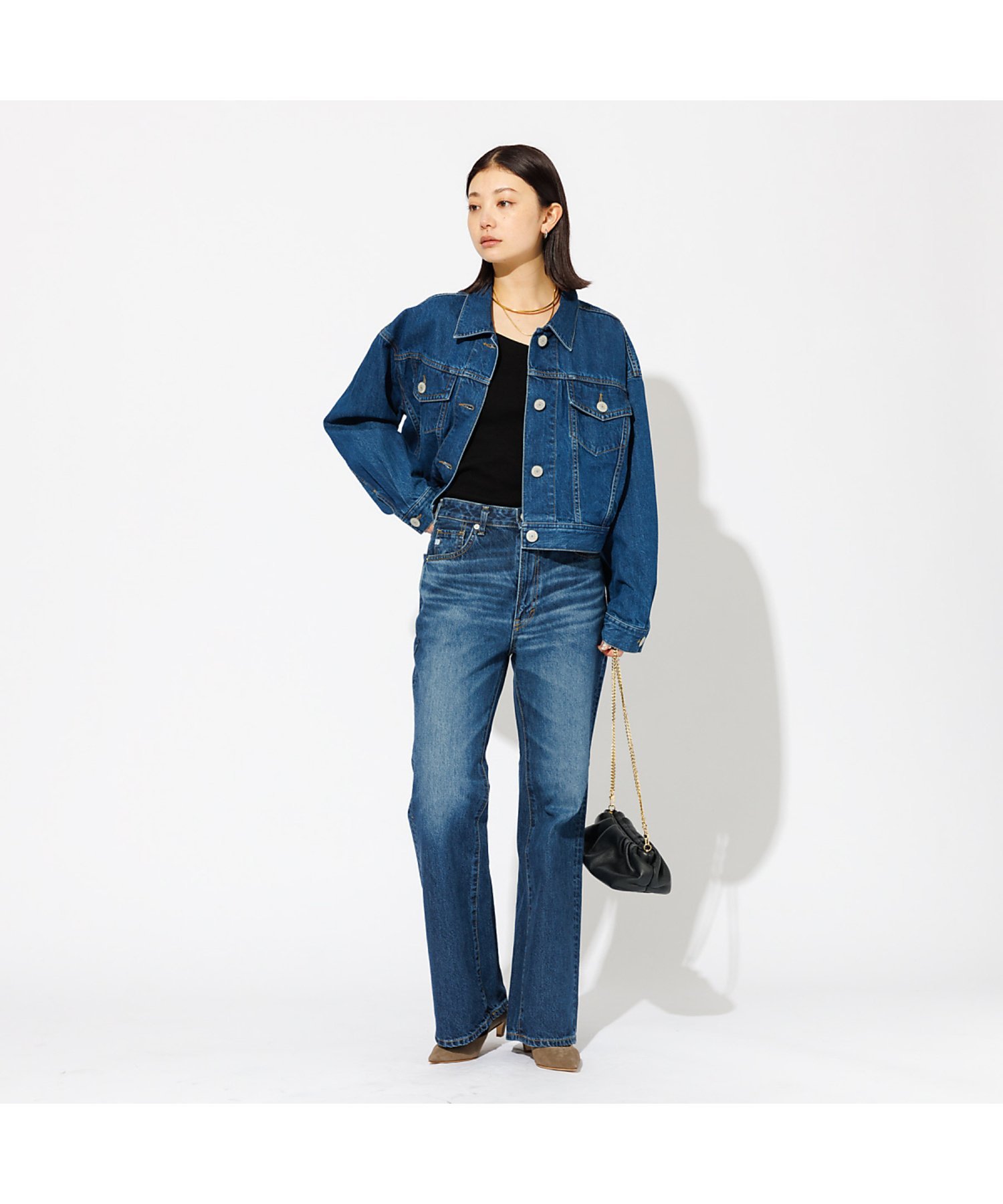 Rouge vif la cle ＜25SS新色＞【SOMETHING/サムシング】LISA ヴィンテージ フレア ルージュ・ヴィフ ラクレ パンツ ジーンズ・デニムパンツ ブルー