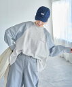 【SALE/50%OFF】studio CLIP 布帛切り替えラグランプルオーバー スタディオクリップ トップス カットソー・Tシャツ ネイビー ホワイト ブルー