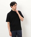 【SALE/20%OFF】COMME CA ISM 【吸水速乾】市松ジャカード*カノコポロシャツ コムサイズム トップス ポロシャツ ネイビー ブルー ブラック グレー