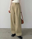 【SALE/31%OFF】JUNOAH カラウティア ハイウエストツイルパンツ ジュノア パンツ その他のパンツ ベージュ グレー ブラック【送料無料】
