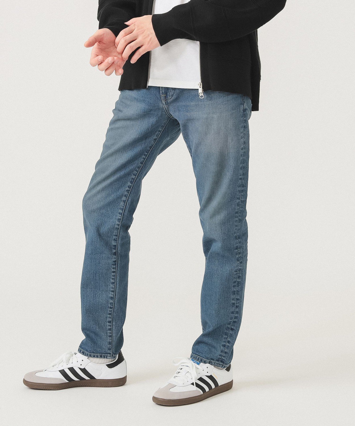 BEAMS 【別注】RED CARD TOKYO / Rhythm Zip 25AW テーパード デニム メンズ ビームス メン パンツ ジーンズ・デニムパンツ ブラック【送料無料】