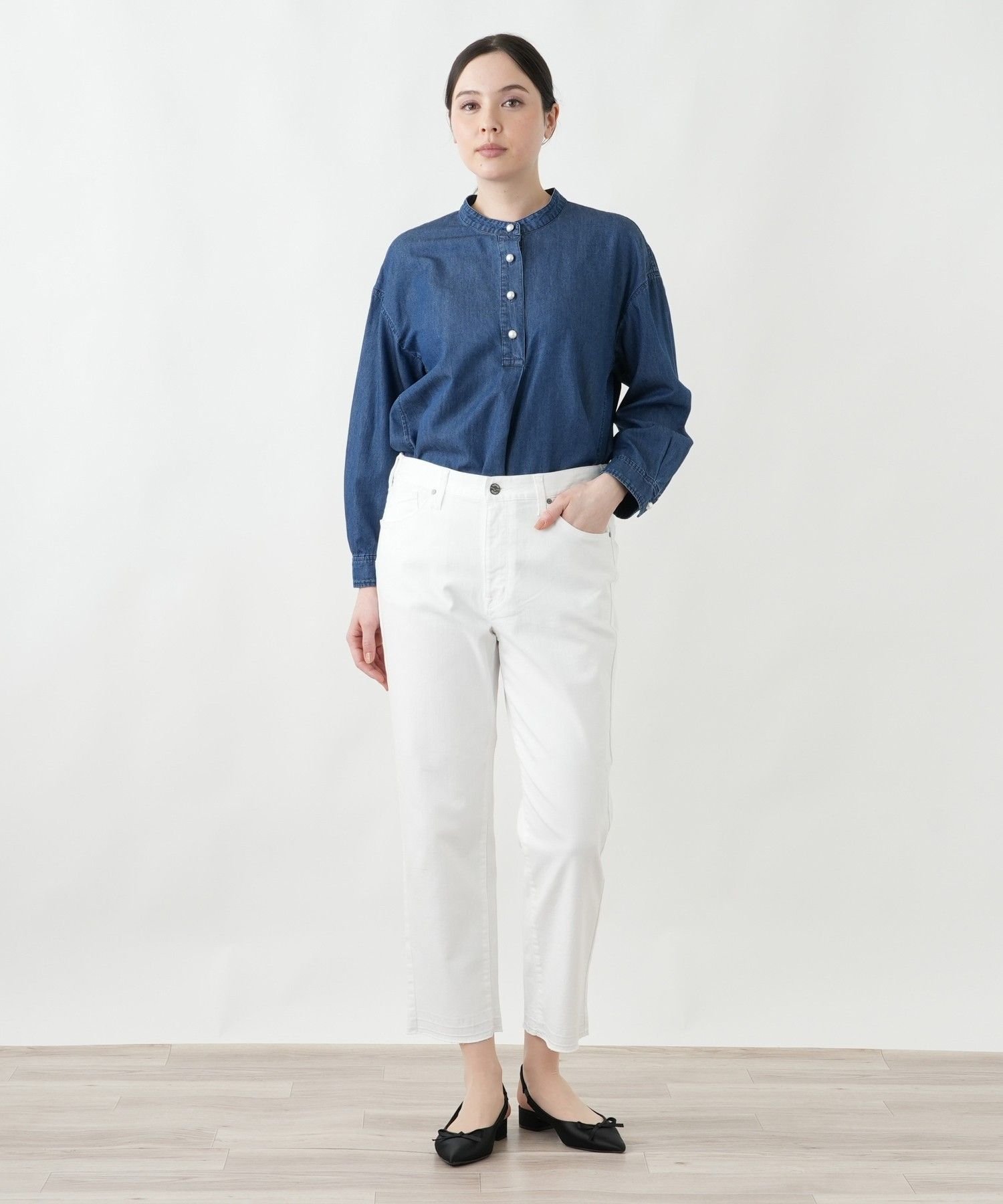Leilian PLUS HOUSE ジーンズ L JEANS レリアン プラスハウス パンツ ジーンズ・デニムパンツ ホワイト