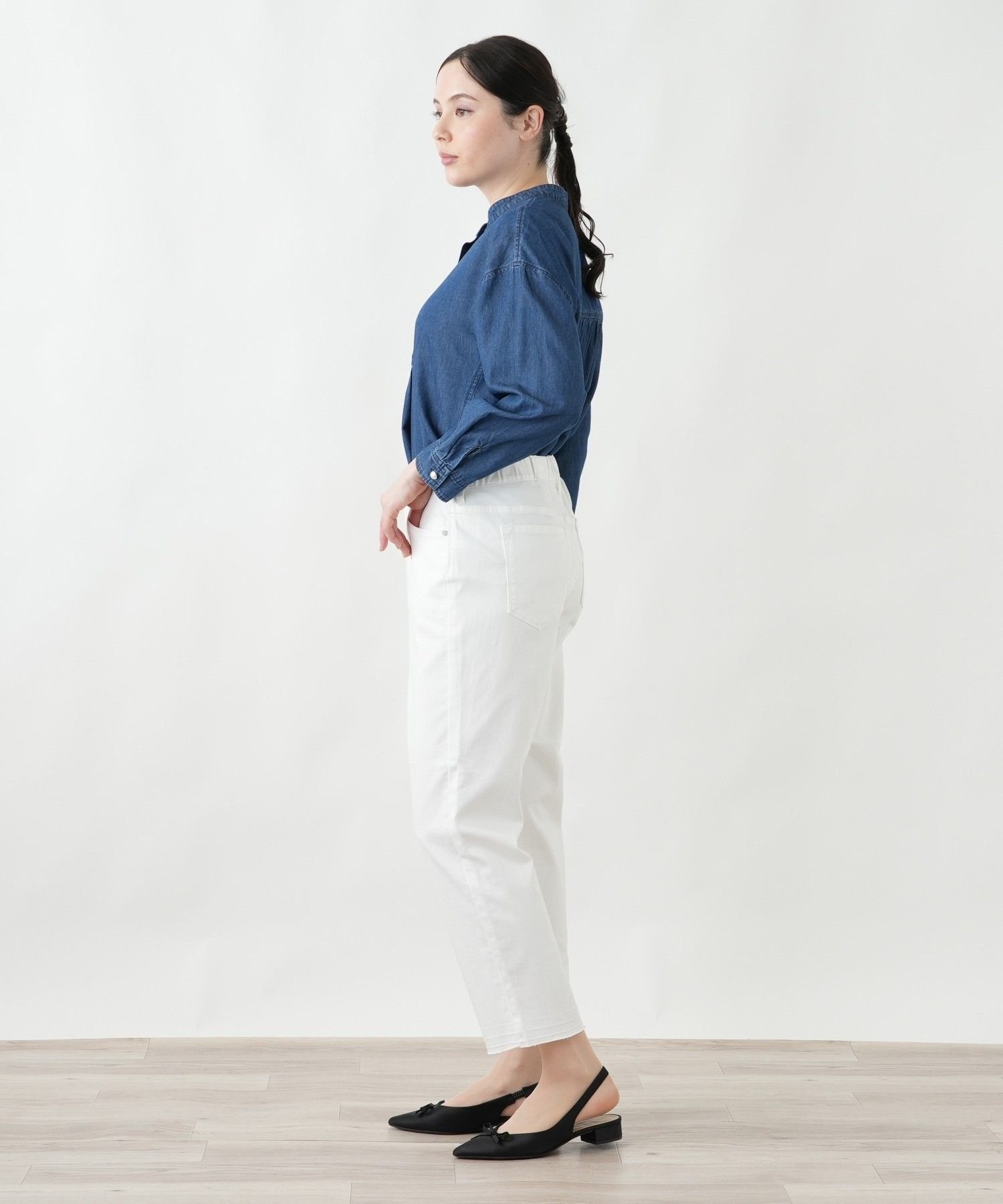 Leilian PLUS HOUSE ジーンズ L JEANS レリアン プラスハウス パンツ ジーンズ・デニムパンツ ホワイト