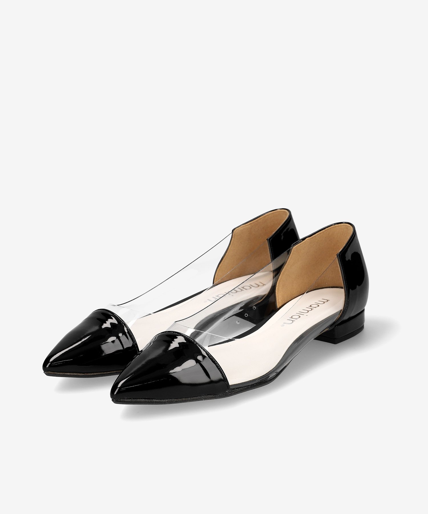 mamian PVCクリアポインテッドトゥフラットシューズ マミアン シューズ・靴 パンプス ブラック【送料無料】のサムネイル