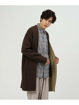 【SALE/50%OFF】tk.TAKEO KIKUCHI ダブルフェイスロングカーディガン ティーケータケオキクチ ニット カーディガン グレー ブラウン ネイビー【送料無料】