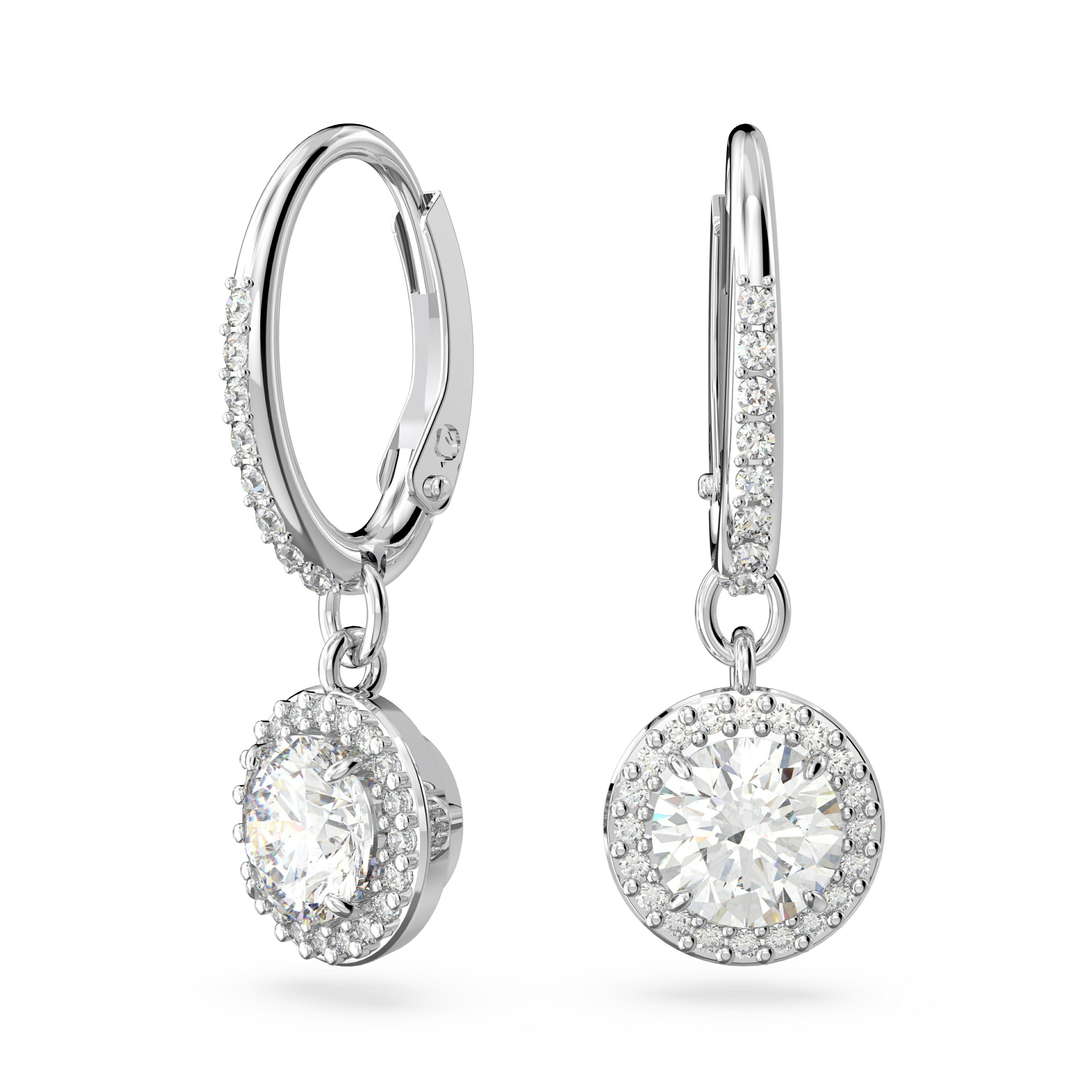 スワロフスキー ピアス（レディース） SWAROVSKI 【公式】【スワロフスキー】Constella ドロップピアス, ラウンドカット, パヴェ, ホワイト, ロジウム・プレーティング スワロフスキー アクセサリー・腕時計 ピアス ホワイト【送料無料】