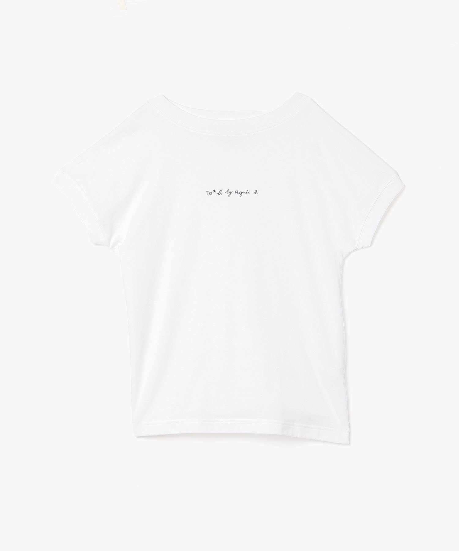 To b. by agnes b. WT13 TS リブネックロゴTシャツ アニエスベー トップス カットソー Tシャツ ホワイト【送料無料】