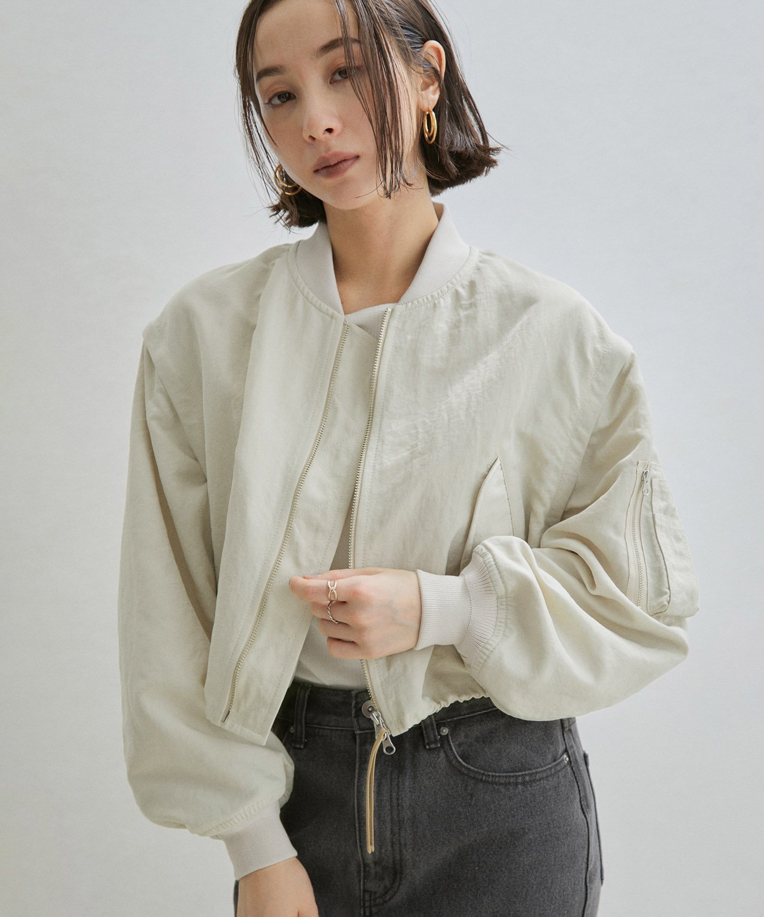 【SALE／20%OFF】SALON adam et rope' 【ベスト / ジレ 着用可能】マルチウェイ MA-1 サロン アダム エ ロペ ジャケット・アウター MA-1 カーキグリーン ベージュ【送料無料】