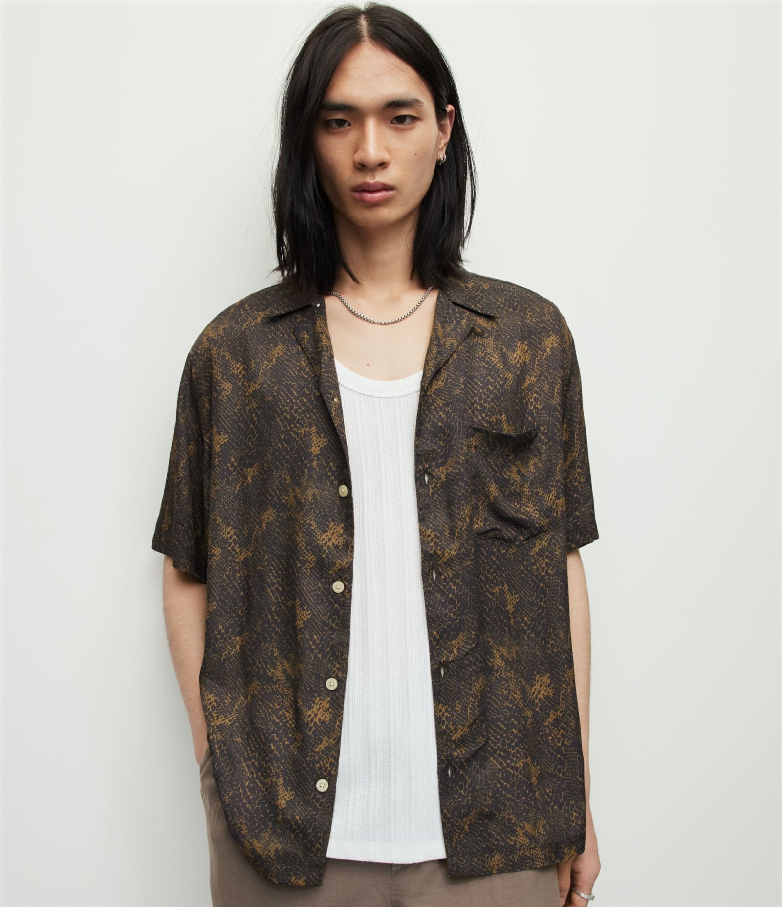 ALLSAINTS (M)CAIMAN SS SHIRT オールセインツ トップス シャツ・ブラウス ブラウン