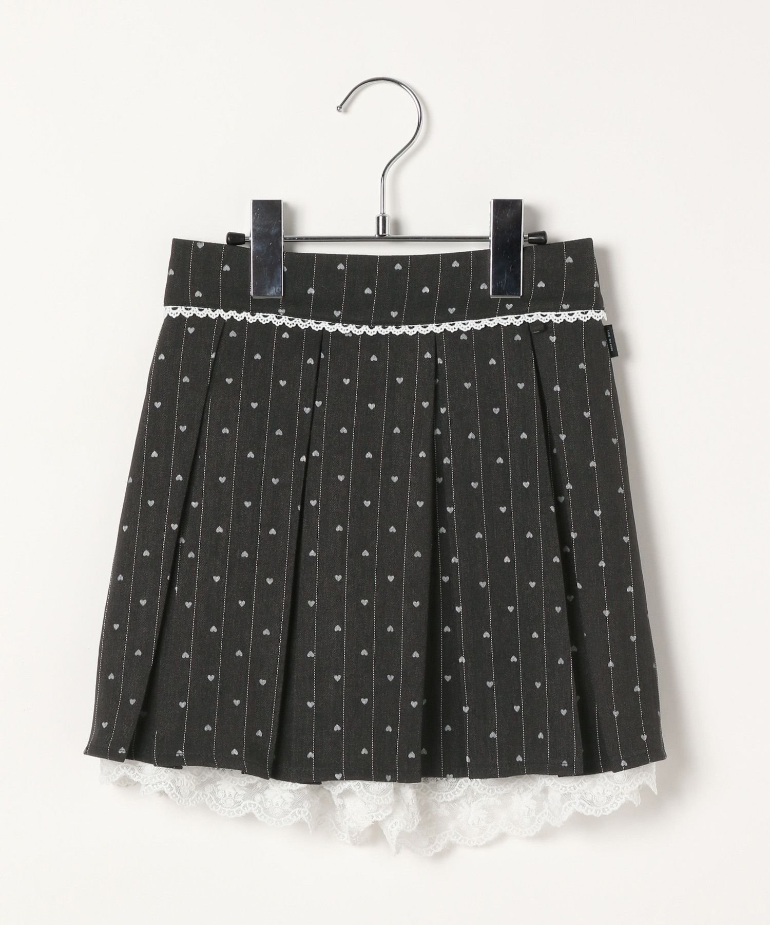 10C REPIPI 【10C REPIPI】レースプリーツスカート レピピアルマリオ スカート ミニスカート ブラック グレー【送料無料】のサムネイル