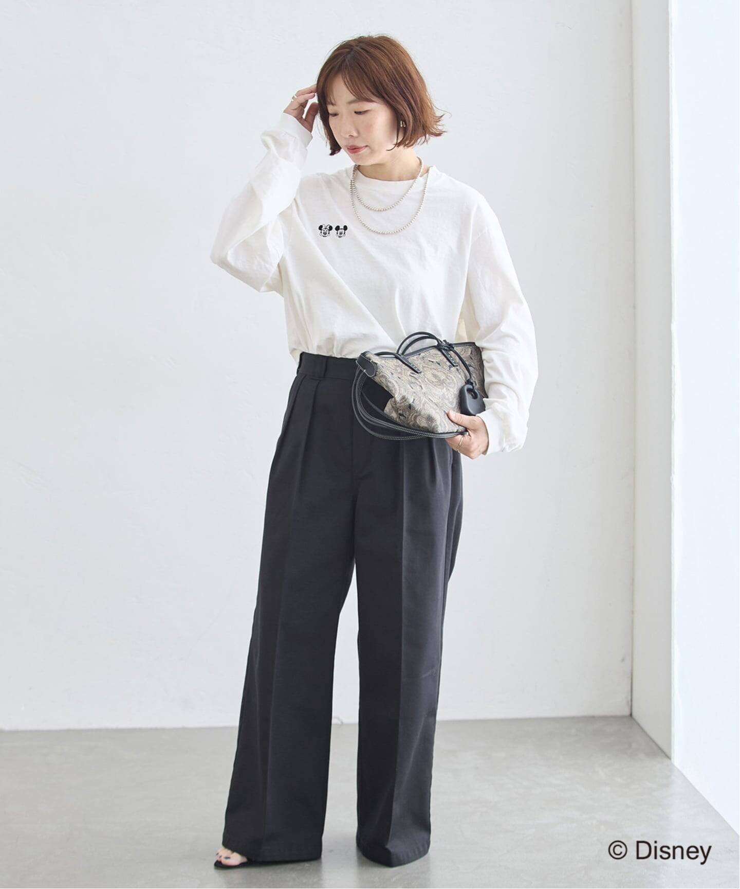 JOURNAL STANDARD L'ESSAGE 《予約》JANE SMITH/ジェーンスミス / MICKEY&MINNIE FACE L/S Tシャツ ジャーナルスタンダード レサージュ トップス カットソー・Tシャツ ブラウン ホワイト