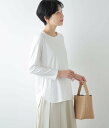 NEWYORKER WOMEN L-SIZE ライトスムース ラウンドヘムカットソー ニューヨーカー エルサイズ トップス カットソー・Tシャツ ホワイト グレー ブラック