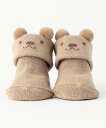 COMME CA ISM クマ カップ入り ソックス コムサイズム マタニティウェア・ベビー用品 その他のベビーグッズ ホワイト ブラウン